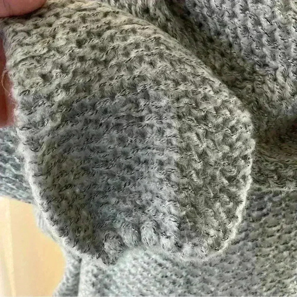 NWOT Debut Nordstrom Gray Loose Knit Crop Cowl Neck Cinch Waist Sweater Size S - Picture 7 of 12